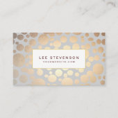 Chic Faux Gold Leaf Circles Light Grey Visitekaartje (Voorkant)