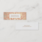 Chic Faux Gold Leaf Circles Roze Linen Kijk Mini Visitekaartje (Voorkant / Achterkant)