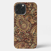 Chic  Faux Gold Paisley Floral Art Patroon iPhone Hoesje (Achterkant)