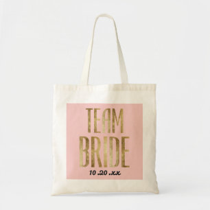 Chic Faux Gold Team Bride Wedding Bachelorette Tote Bag