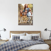 Chic Faux Golden Glitter Foliage Full Photo Canvas Afdruk (Insitu (Slaapkamer))