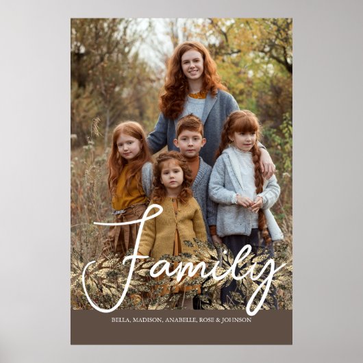 Chic Faux Golden Glitter Foliage Full Photo Poster (Voorkant)