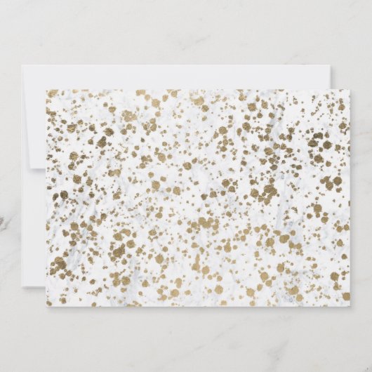 Chic Faux goud confetti wit marmer 21e Verjaardag Kaart (Achterkant)