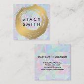 Chic Faux Goud Geborsteld | Retro Geometrische Ach Vierkante Visitekaartje (Voorkant / Achterkant)