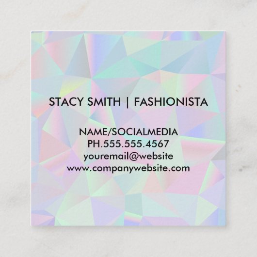 Chic Faux Goud Geborsteld | Retro Geometrische Ach Vierkante Visitekaartje (Achterkant)