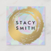 Chic Faux Goud Geborsteld | Retro Geometrische Ach Vierkante Visitekaartje (Voorkant)