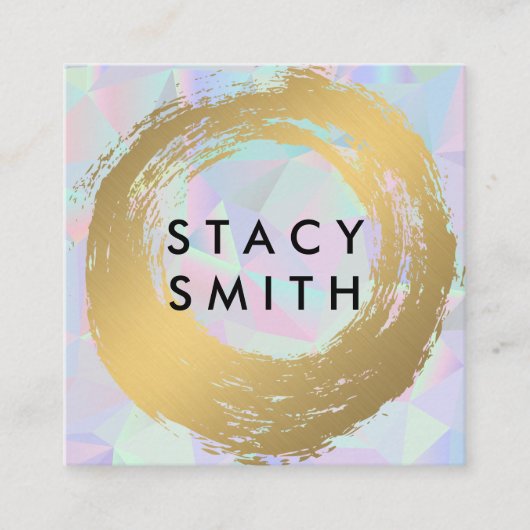 Chic Faux Goud Geborsteld | Retro Geometrische Ach Vierkante Visitekaartje (Voorkant)