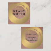 Chic Faux Goud Geborsteld | Textured Achtergrond Vierkante Visitekaartje (Voorkant / Achterkant)