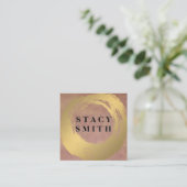 Chic Faux Goud Geborsteld | Textured Achtergrond Vierkante Visitekaartje (Staand voorkant)