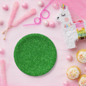 Chic Faux Green Glitter Paper Borden Papieren Bordje (Feest)