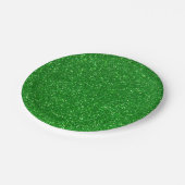 Chic Faux Green Glitter Paper Borden Papieren Bordje (Gekanteld)