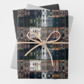 Chic Faux Mosaic Gray Terracotta Design Inpakpapier Vel (In situ)