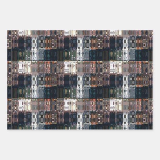 Chic Faux Mosaic Gray Terracotta Design Inpakpapier Vel (Voorkant)
