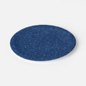 Chic Faux Navy Blue Glitter Paper Borden Papieren Bordje (Gekanteld)