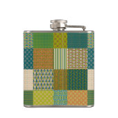 Chic Faux Patchwork, Earth Colors, Hip Flask Heupfles (Achterkant)