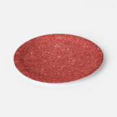 Chic Faux Red Glitter Paper Borden Papieren Bordje (Gekanteld)