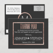 Chic Faux Roos Gold Bedankt Briefkaarten (Voorkant / Achterkant)