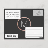 Chic Faux Roos Gold Bedankt Briefkaarten (Achterkant)