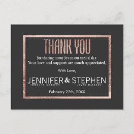 Chic Faux Roos Gold Bedankt Briefkaarten