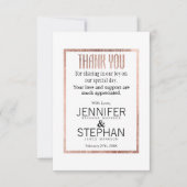 Chic Faux Roos Gold Bedankt Kaarten (Voorkant)