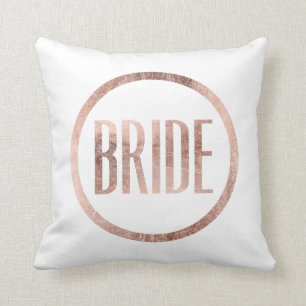 Chic Faux Roos Gold Bride Typografie Kussen