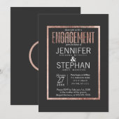 Chic Faux Roos Gold Engagement Party Uitnodigingen (Voorkant / Achterkant)