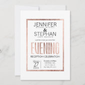 Chic Faux Roos Gold Evening Kaart (Voorkant)