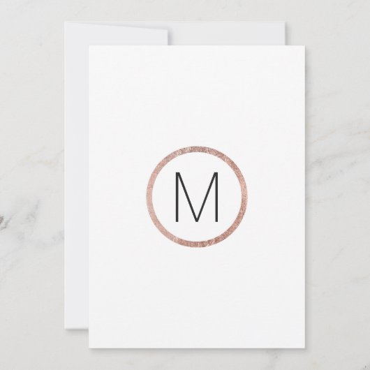 Chic Faux Roos Gold Evening Kaart (Achterkant)