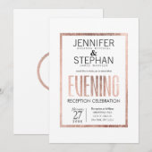 Chic Faux Roos Gold Evening Kaart (Voorkant / Achterkant)