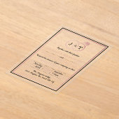 Chic Faux Roos Gold Foil Monogram Weddenschappen Acryl Uitnodigingen (Laagn)