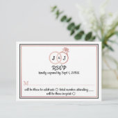 Chic Faux Roos Gold Foil Monogram Weddenschappen Kaart (Staand voorkant)