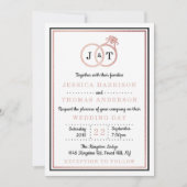 Chic Faux Roos Gold Foil Monogram Weddenschappen Kaart (Voorkant)