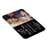 Chic Faux Roos Gold Foil Monogram Weddenschappen Magneet (Rechterzijde)