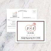 Chic Faux Roos Gold Foil Monogram Weddenschappen Uitnodiging Briefkaart