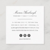 Chic Faux Roos Gold Fotograaf Monogram Logo Vierkante Visitekaartje (Achterkant)