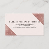Chic Faux Roos Gold Glitter Massage Therapist Visitekaartje (Achterkant)