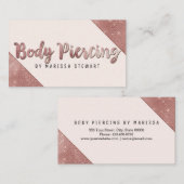 Chic Faux Roos Gold Glitter Sequins Body Piercing Visitekaartje (Voorkant / Achterkant)