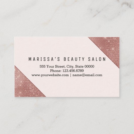 Chic Faux Roos Gold Glitter Sequins Loyalty (Achterkant)