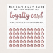 Chic Faux Roos Gold Glitter Sequins Loyalty Visitekaartje (Binnenkant ongevouwen)