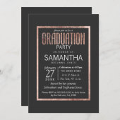 Chic Faux Roos Gold Graduation Party Uitnodigingen (Voorkant / Achterkant)