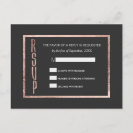 Chic Faux Roos Gold RSVP-Briefkaarten Uitnodiging Briefkaart