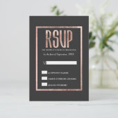 Chic Faux Roos Gold RSVP-kaarten RSVP Kaartje (Staand voorkant)