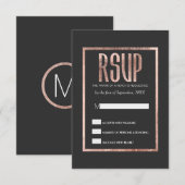 Chic Faux Roos Gold RSVP-kaarten RSVP Kaartje (Voorkant / Achterkant)