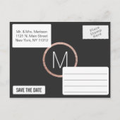 Chic Faux Roos Gold Save the Date Briefkaarten (Achterkant)