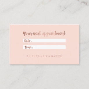 Chic faux roos gold typografie blush afsprakenkaartje
