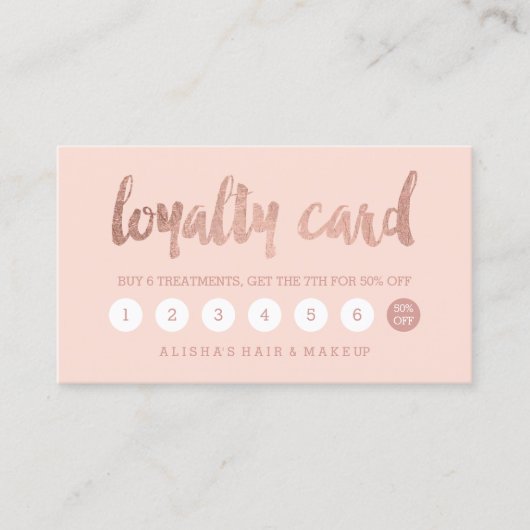 Chic faux roos gold typografie blush loyalty (Voorkant)