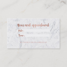 Chic faux roos gold typografie marmer afspraak afsprakenkaartje