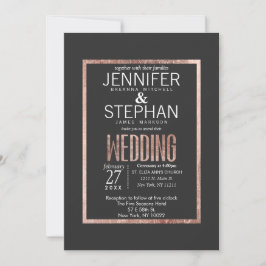 Chic Faux Roos Gold Wedding Invitations Kaart