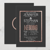 Chic Faux Roos Gold Wedding Invitations Kaart (Voorkant / Achterkant)
