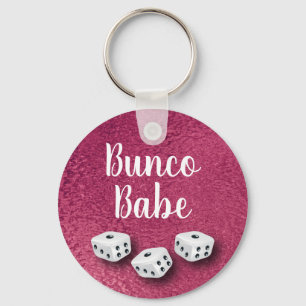 Chic Faux roze Folie Bunco Dice Sleutelhanger